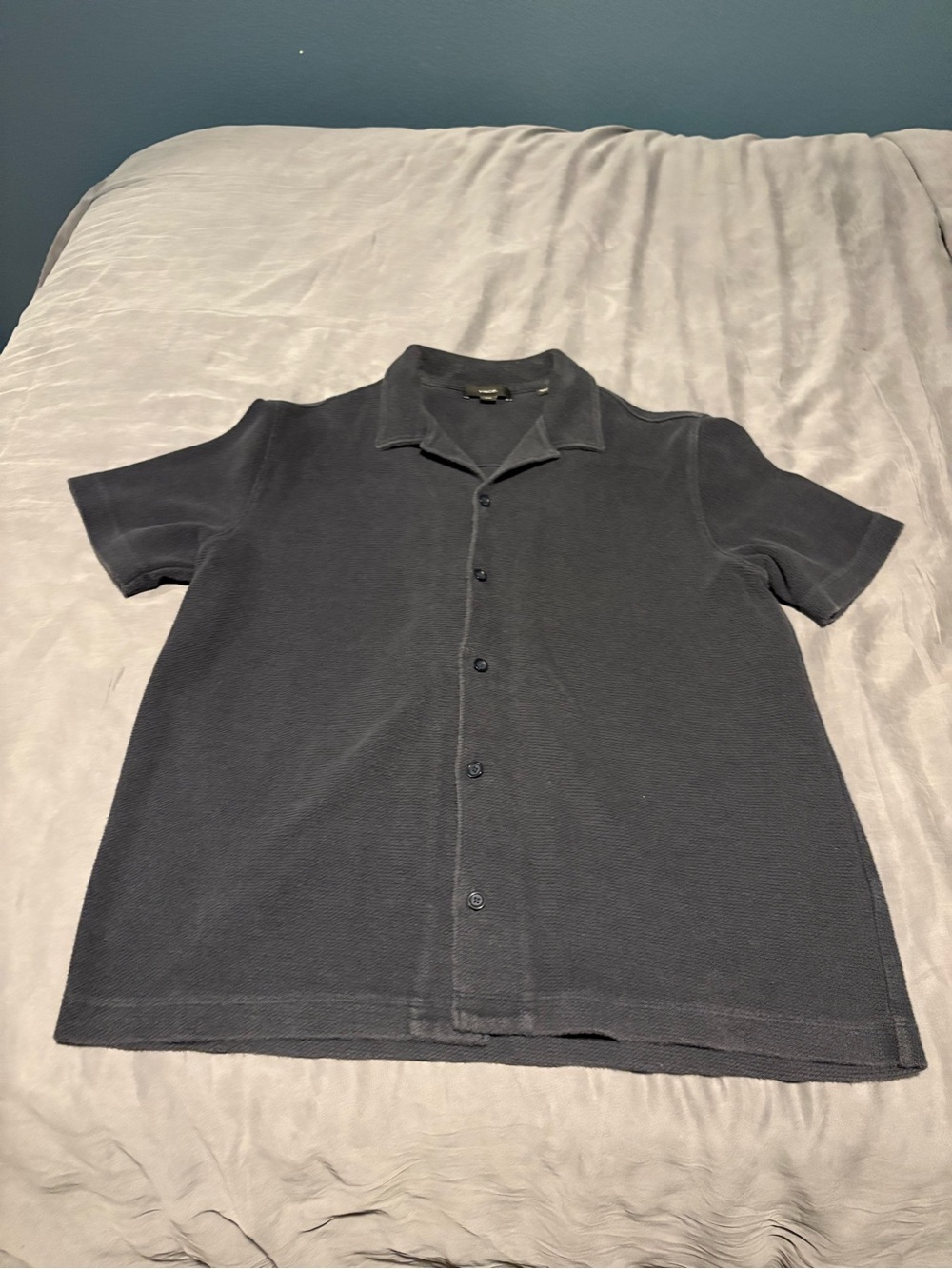 Men's Navy BlueShort-Sleeve Button up shirt